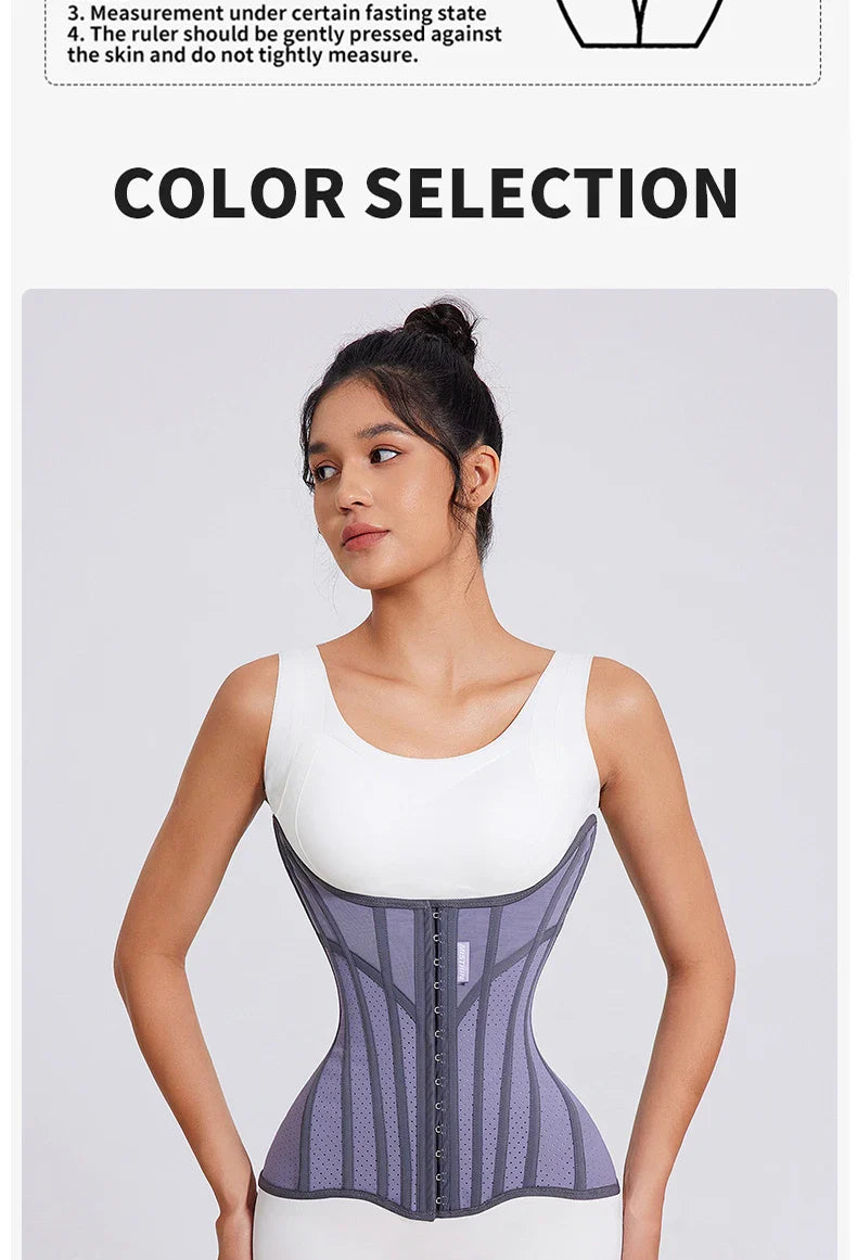 MISTHIN U-shaped Waist Trainer Corset Women Shapers Lifted Waist Trainer Steel Bone Slimming Breathable Mesh Women's Shapewear