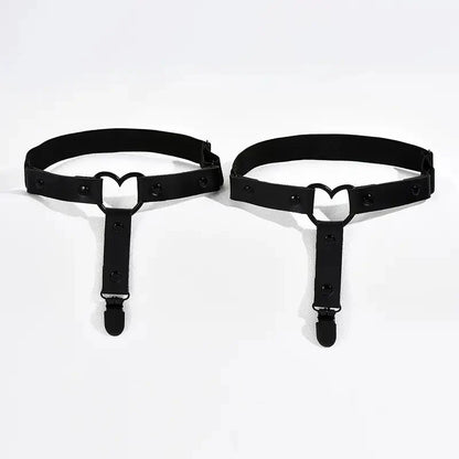 Punk Metal Tassel Pendant Pink PU Leather Choker Collar Sexy Spiked Neck Strap Clavicle Men Necklaces for Women Gothic Jewelry