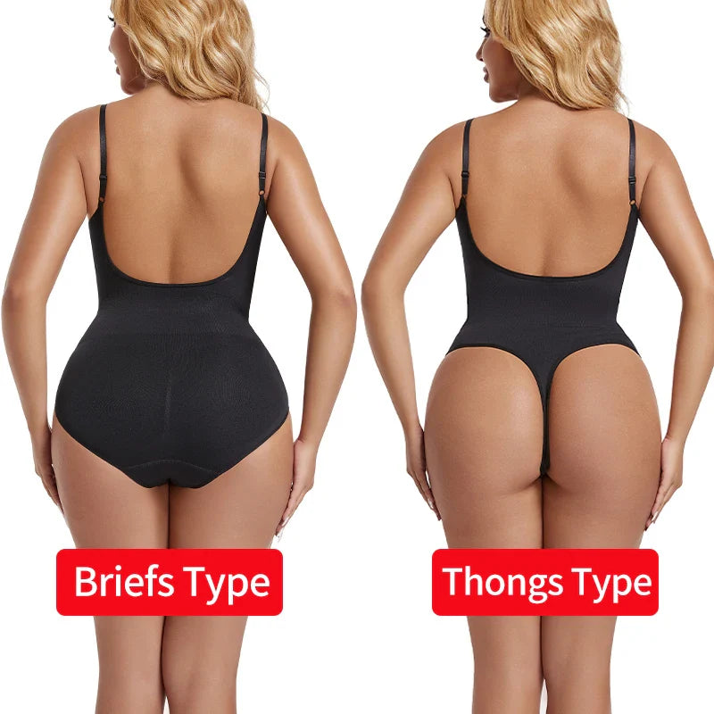 Womens Backless Bodysuits Seamless Sexy Shapewear Thong Butt Lifter Body Shaper Tummy Control Corset Slimming Camisole Tops