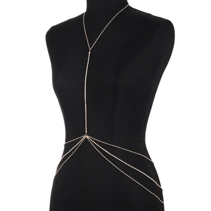 Sexy Body Chains for Women Rhinestone Bikini Chest Bra Chains Body Jewelry Fashion Summer Accessories