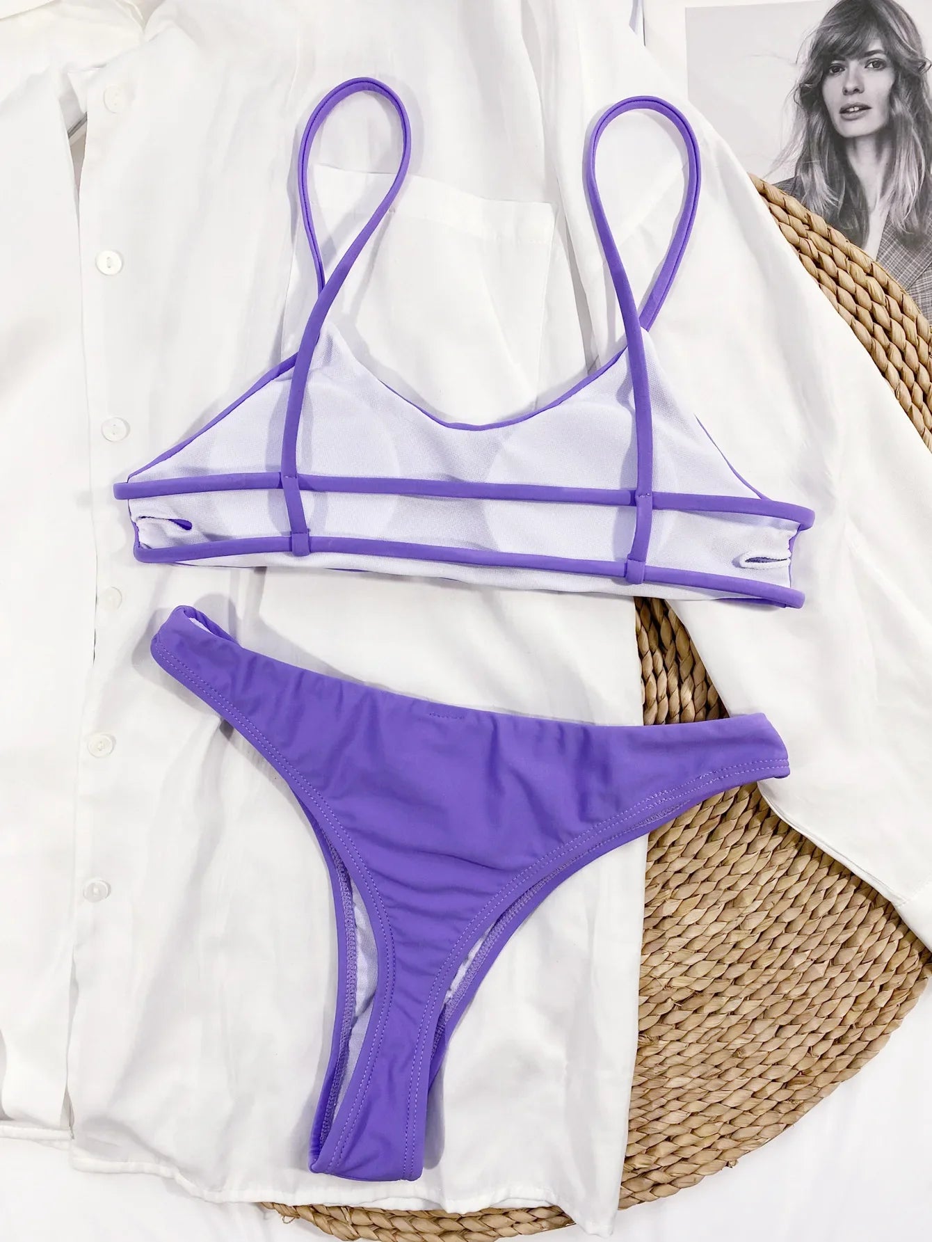 2025 Women Bikini Set Striped Split Swimsuit Low Waist Swimwear Women Biquini 2-Pieces Bathers Brazilian Swimming Suits