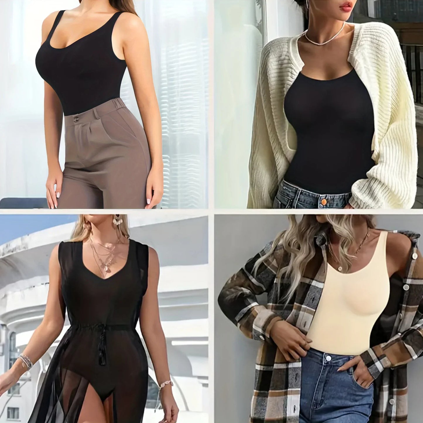 1pc Seamless Bodysuit for Women - Waist & Tummy Control, Full Body Shaper, Sleeveless Tank Top Jumpsuit, Body Shaping Bodysuit|