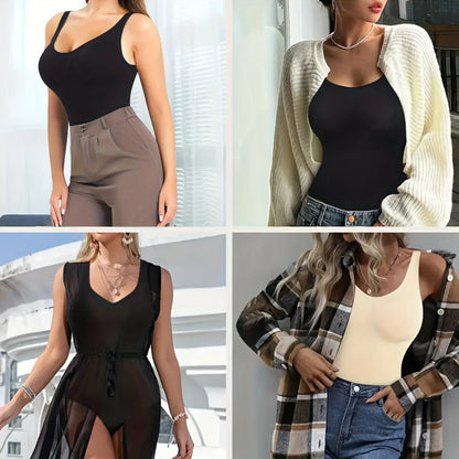 1pc Seamless Bodysuit for Women - Waist & Tummy Control, Full Body Shaper, Sleeveless Tank Top Jumpsuit, Body Shaping Bodysuit|