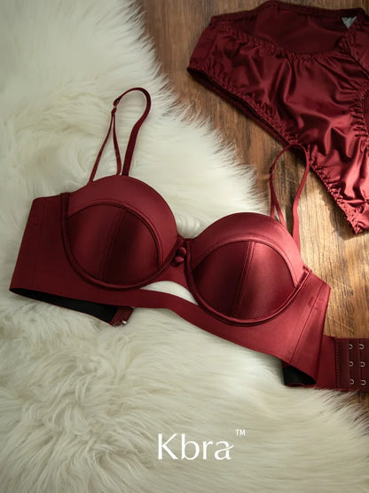 Japanese Anime Bra Set Victoria's Style Style Half Cup Minimiser & Knickers | Push Up for Small Chest Retro Lingerie Bride Gift