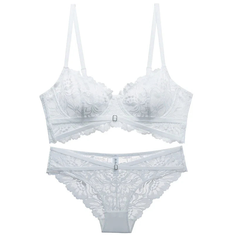 Logirlve Sexy Tоy For Women Bra Set Lingerie Push Up Brassiere Lace Embroidery Underwear Set Ultra-thin Cup Female Lingerie