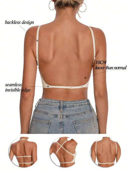 Women's Seamless Backless bra backless strapless underwear Summer bra,Bra For Wedding Dress