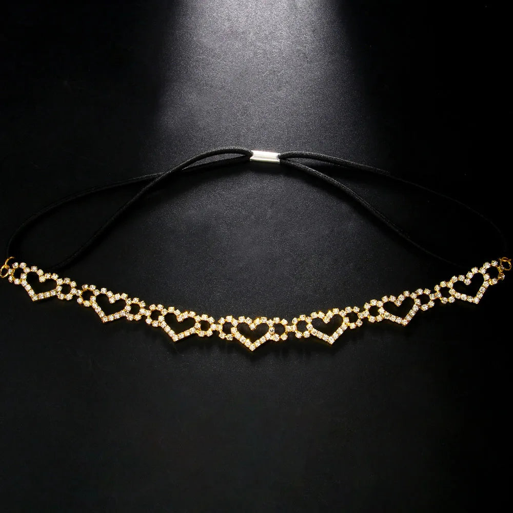 Sexy Rhinestone Heart Leg Garters Belt for Women Wedding Accessories Romantic Geometric Crystal Leg Chain Nightclub Gift
