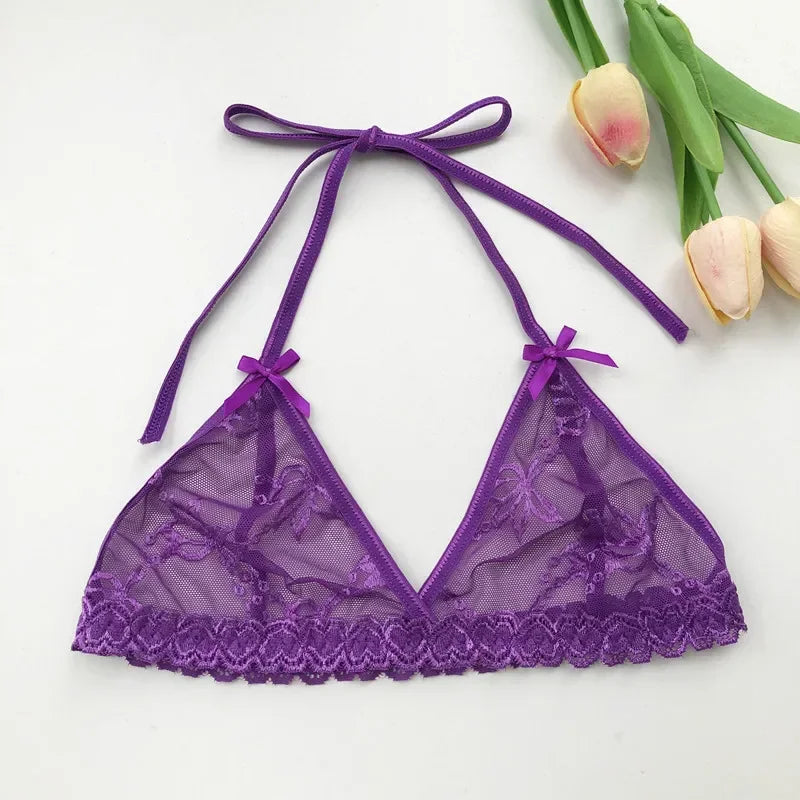 Custom Name Crystal Letter Bra and Panties Sets Sexy Lace Halter Bra Thong Personalized Customized Name Underwear G-String Gift