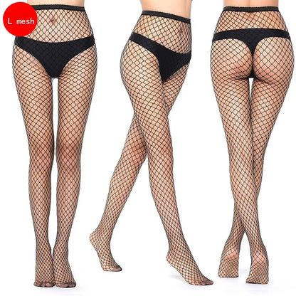 Hollow Out Sexy Pantyhose Black Women Fashion Tights Fishnet  Stockings Club Party Hosiery Female Lingerie Girls Thigh Mesh Sock
