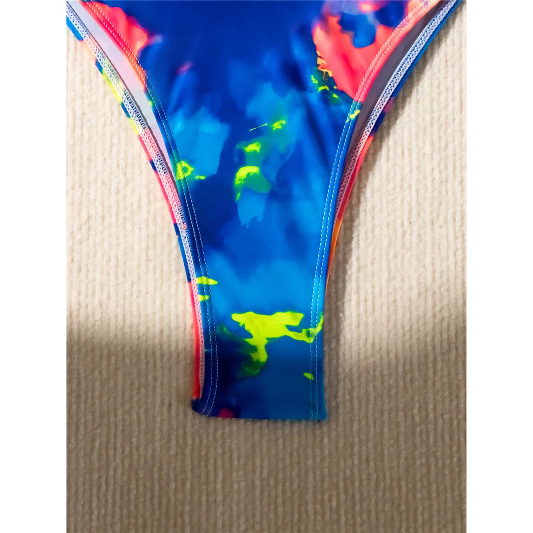 Colorful Printed Underwired Brazilian Bikini Female Swimsuit Women Swimwear Two-pieces Bikini set Bather Bathing Suit Swim V5340