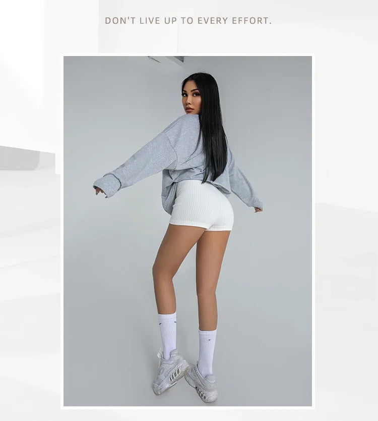 HELIAR Women High Waist A-line Shorts Thin Knit Sports Shorts For Women Casual Running Slim Bodycon Trousers 2025 Spring Summer