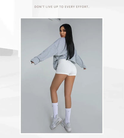 HELIAR Women High Waist A-line Shorts Thin Knit Sports Shorts For Women Casual Running Slim Bodycon Trousers 2025 Spring Summer