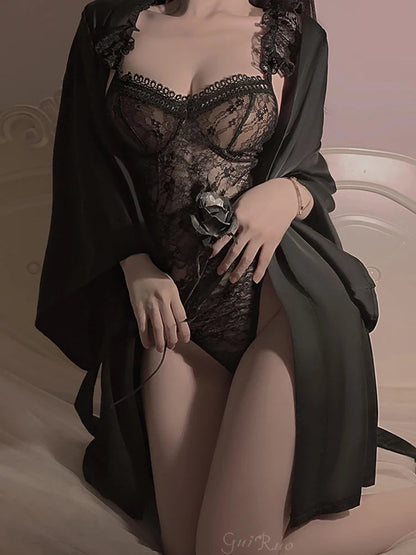 Women Sexy Lingerie Lace Babydoll Chemise Exposed Dress Erotic Underwear Open Bra Erptic Sex Costumes Bodysuit Exotic Outfit