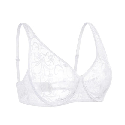 Womens Underwear Lace Bras Underwire BH Hollow Out Embroidery Sexy Lingerie Tops Plus Size  Brassiere A B C D Cup