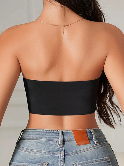 Women's Strapless No Padding Seamless Front Button Bra Comfortable Smooth Underwear