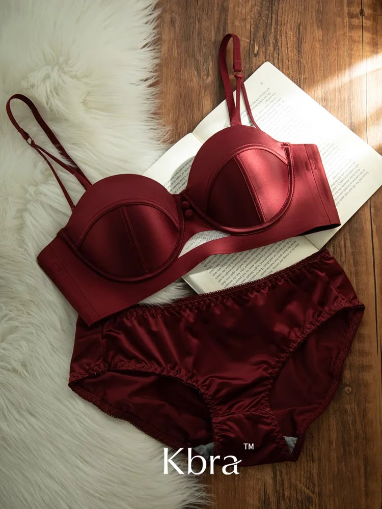 Japanese Anime Bra Set Victoria's Style Style Half Cup Minimiser & Knickers | Push Up for Small Chest Retro Lingerie Bride Gift