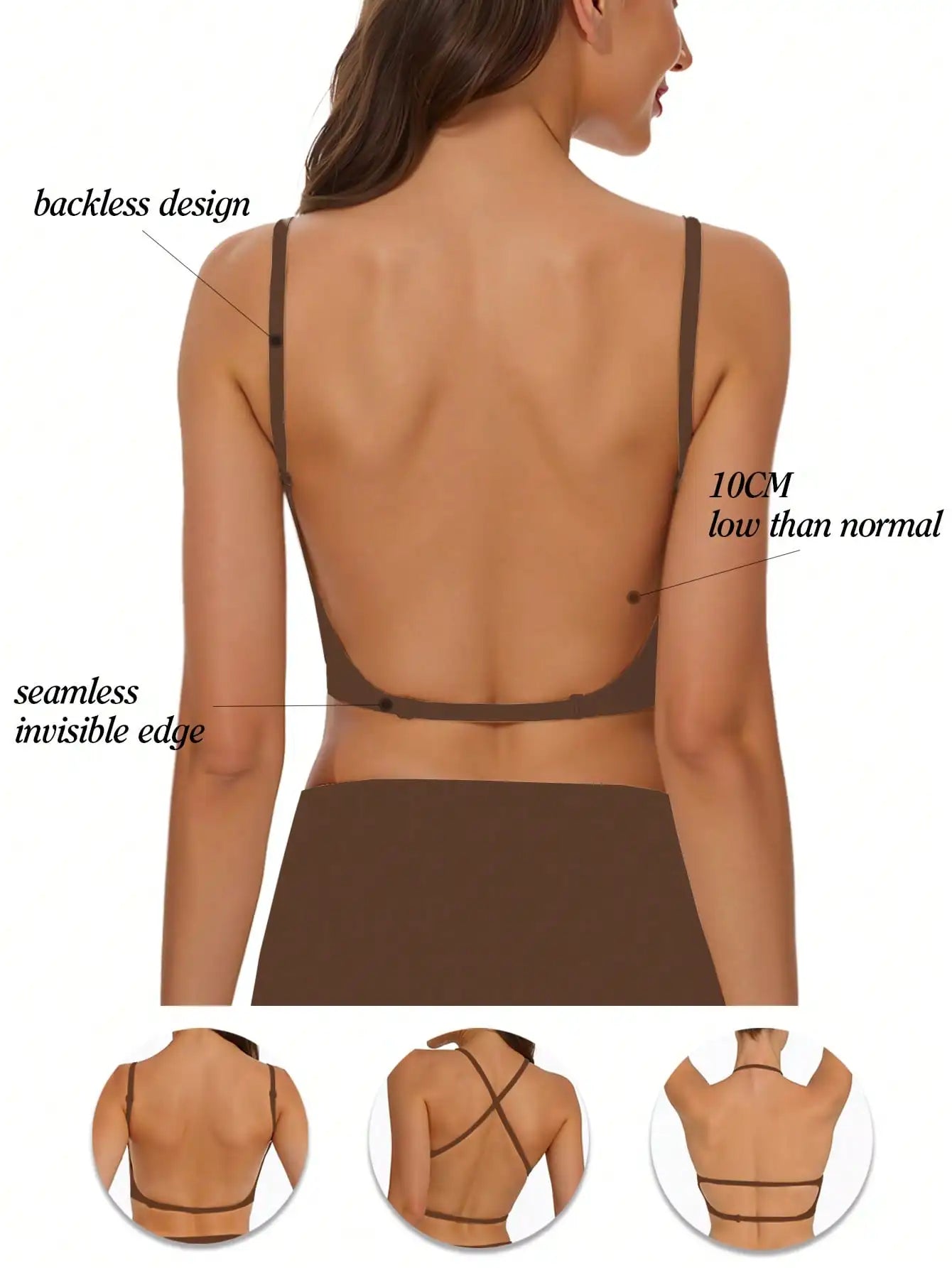 Women's Seamless Backless bra backless strapless underwear Summer bra,Bra For Wedding Dress