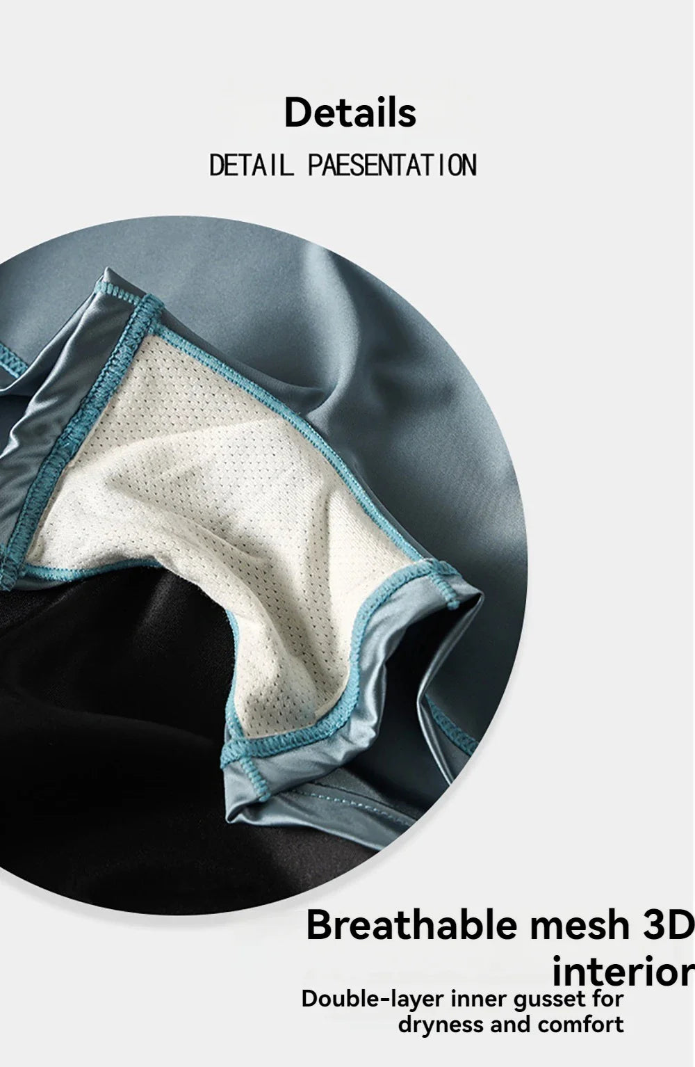 3PCS/Pack Luxury Ice Silk Satin-like Women's Panties 3D Double-layer Breathable Mesh Crotch Underwear Soft Smooth Safety Briefs