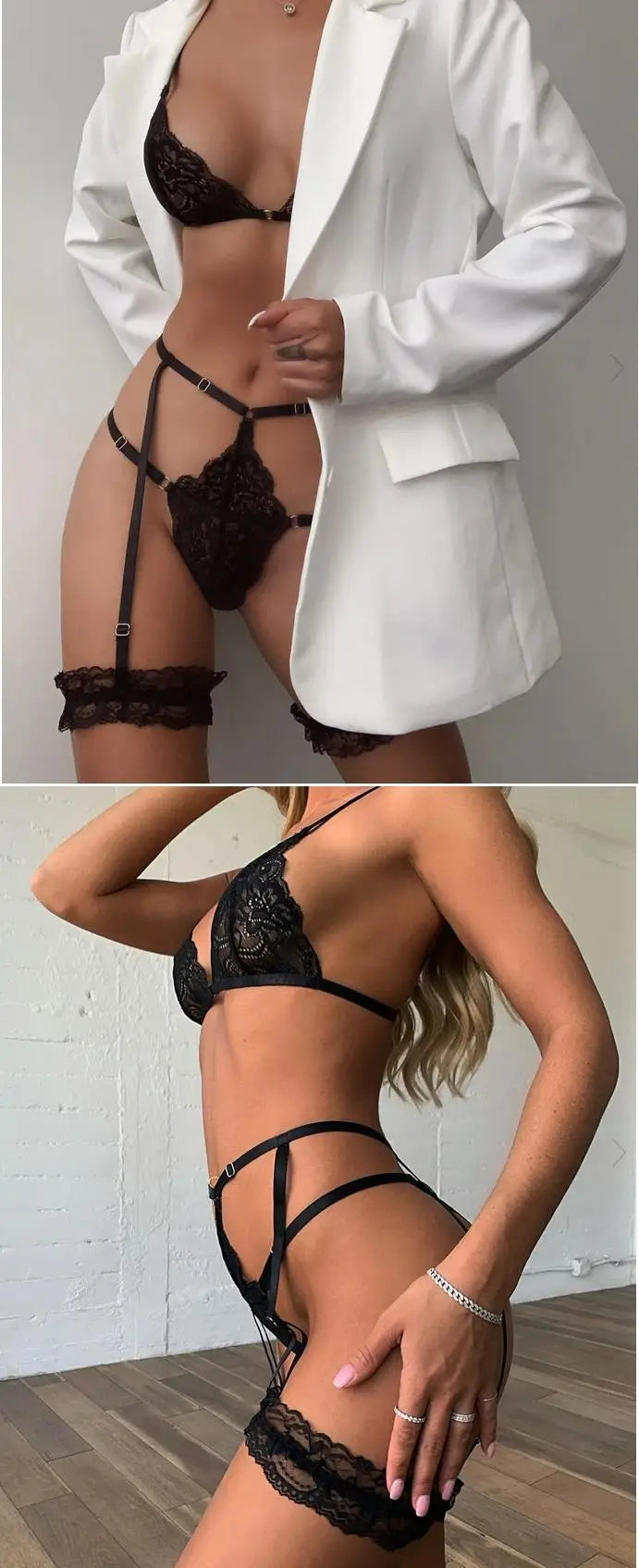 2024 Floral Lace Underwire Female Sexy Costumes Women Bra And Panty Garters Sexy Lingerie Sets Women's Thong Set Sexy Bodysuit