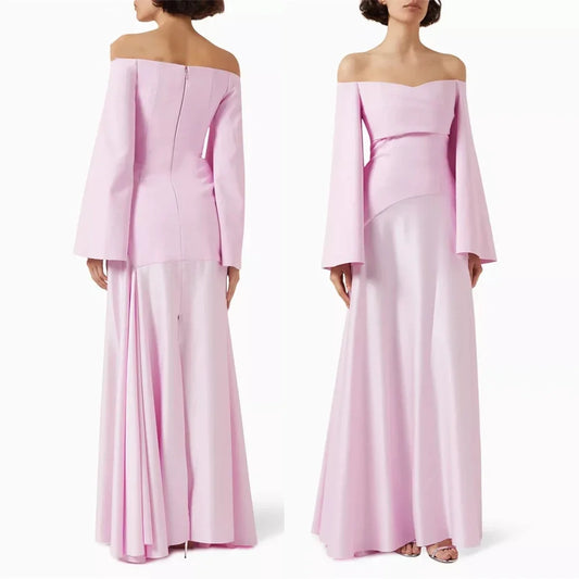 Customized Off Shoulder Long Evening Dresses Elegant Formal Occasion Prom Gowns Wedding Party Dress for Women فساتين سهرات