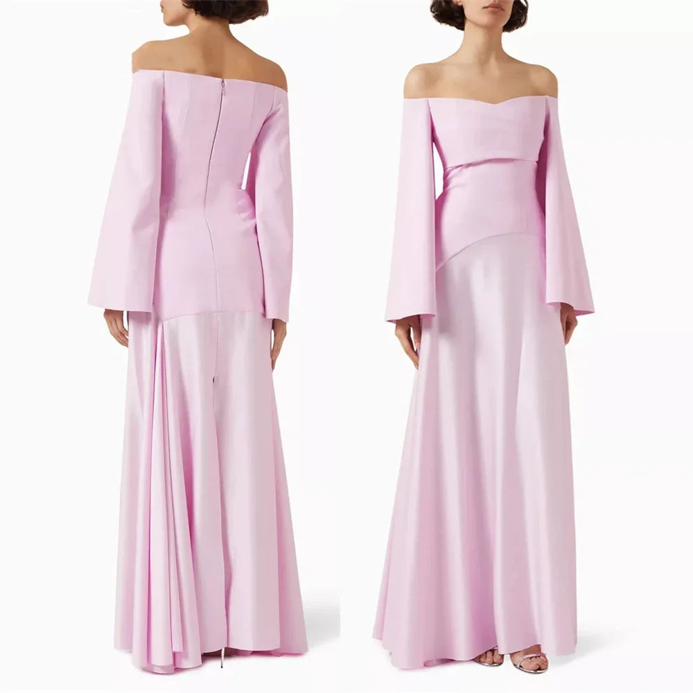 Customized Off Shoulder Long Evening Dresses Elegant Formal Occasion Prom Gowns Wedding Party Dress for Women فساتين سهرات