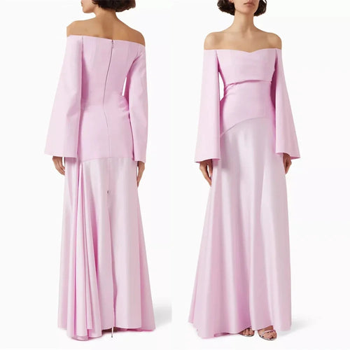 Customized Off Shoulder Long Evening Dresses Elegant Formal Occasion Prom Gowns Wedding Party Dress for Women فساتين سهرات