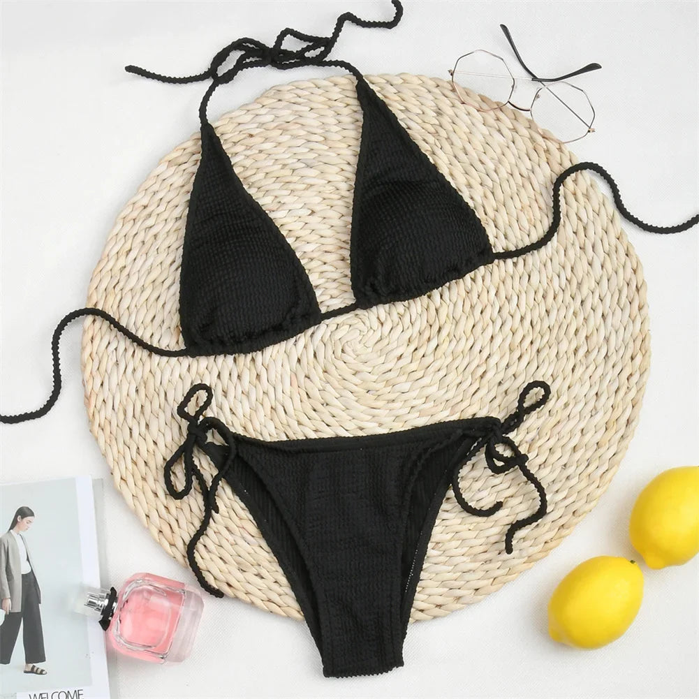 2024 Women's Printed Split Bikini Set Underwire Bikini Halter Strap beachwear High Waist Ladies Five Colors Styles Swimwear