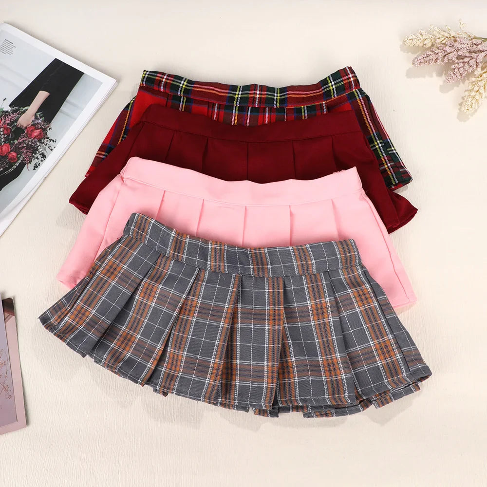 Ultrashort Jk Skirts Plaid Cosplay Costume Skirt Japanese Style Summer Schoolgirl Pleated Skirts Vintage Sexy Clubwear Skirt