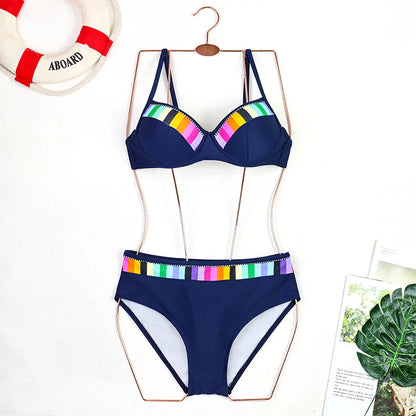 2024 New Women Swimsuit Sexy Women High Waist Bikini Swimwear Female Two Piece Beachwear Printed Bikinis Set Bathing Suit