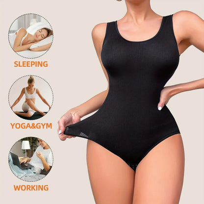 1pc Seamless Bodysuit for Women - Waist & Tummy Control, Full Body Shaper, Sleeveless Tank Top Jumpsuit, Body Shaping Bodysuit|