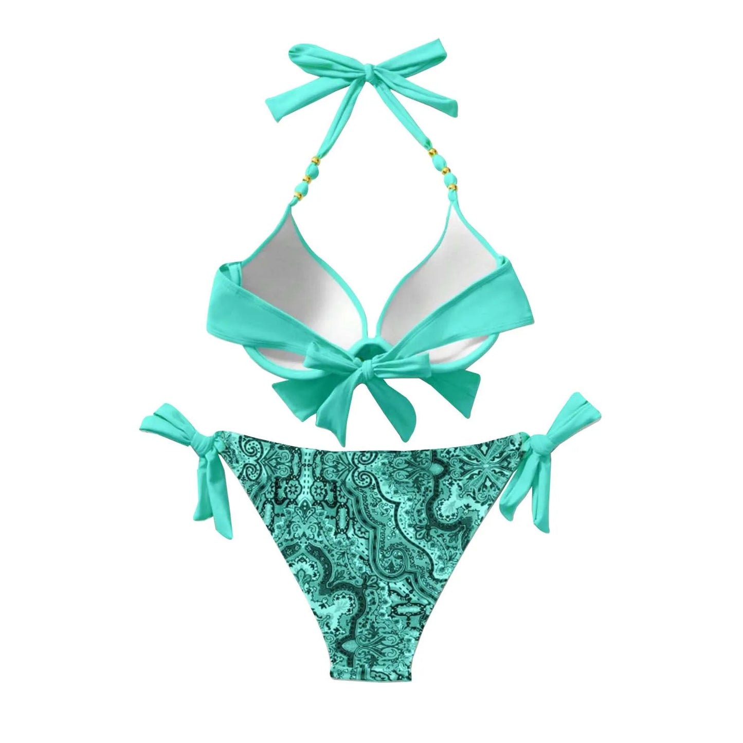 Sexy Push up Bikini 2024 Women Swimsuit Two Piece Swimwear Female Thong Bikinis Set Swimming for Bathing Suits Lace-up Biquini