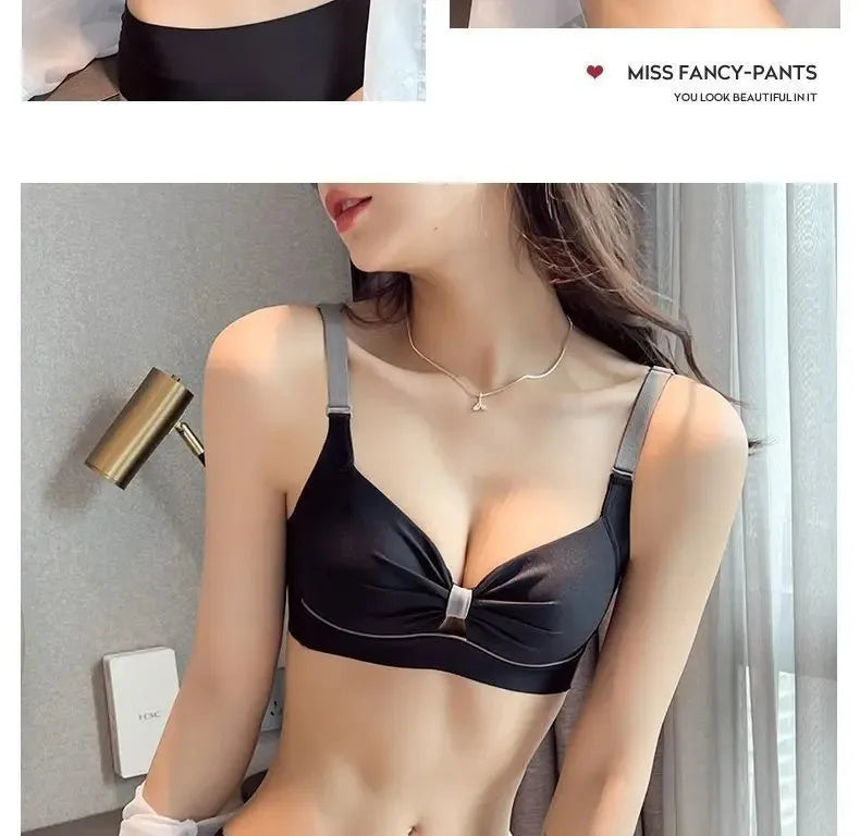2/1Solid Wireless Sports Bra Comfy & Breathable Seamless Push Up Running Workout Tank Everyday Bra, Women's Lingerie & Underwear