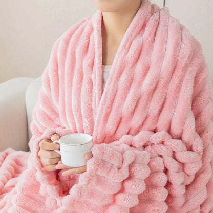 1pc flannel blanket - soft, comfortable, warm nap blanket, Christmas exquisite gift blanket, available in multiple colors