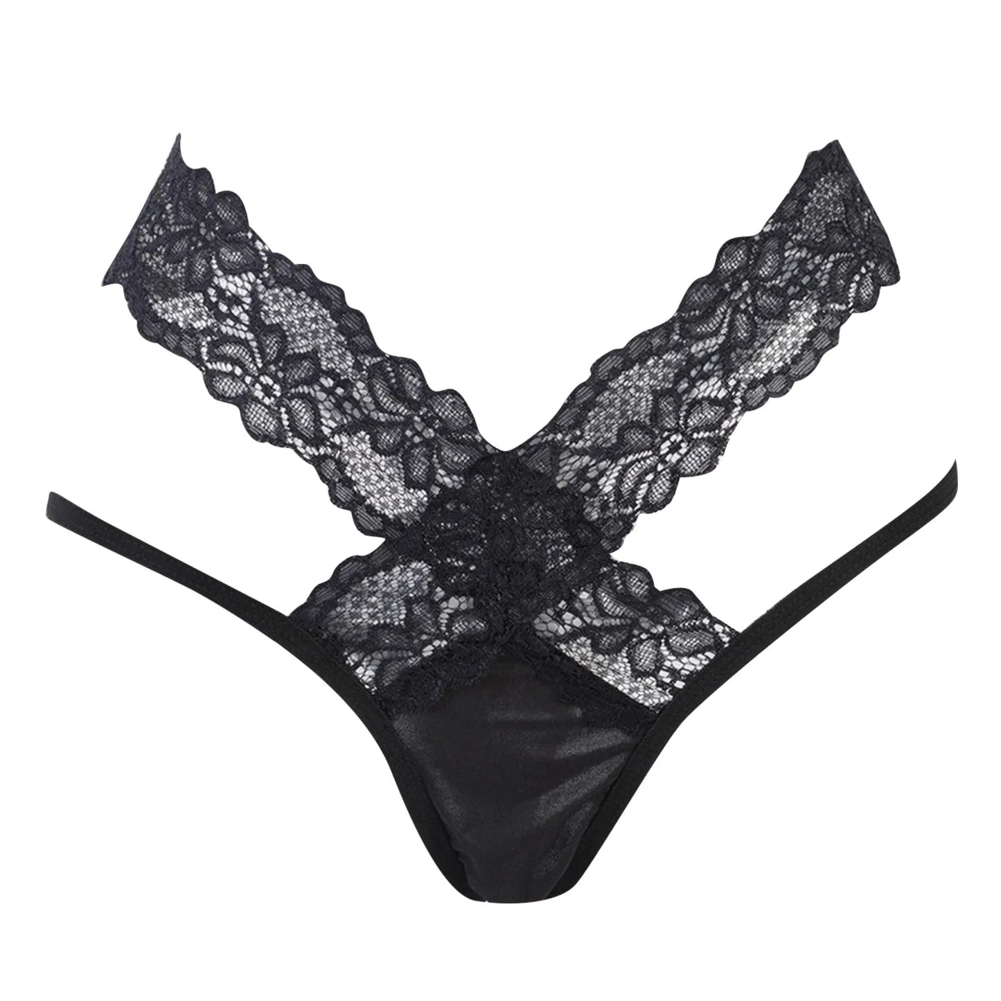 Sexy Embroidery Lace Mesh G-String Low Rise Hollow Out Thongs Transparent Plus Size T Back Hot Sexy Temptation Panties For Women
