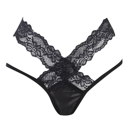 Sexy Embroidery Lace Mesh G-String Low Rise Hollow Out Thongs Transparent Plus Size T Back Hot Sexy Temptation Panties For Women
