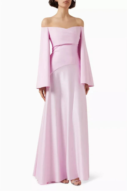 Customized Off Shoulder Long Evening Dresses Elegant Formal Occasion Prom Gowns Wedding Party Dress for Women فساتين سهرات