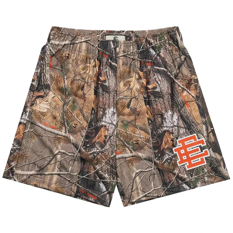 2025 New Summer EE Eric Emanuel  Basic Mesh Short Classic Floral Printed Gym Shorts Men's Gym Basketball Sports Beach Shorts