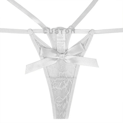 Custom Name Thongs Name Underwear Sexy Lace Red Panties Personalized G-Strings Lingerie Underwear Daddy Thongs Hotwife Gifts