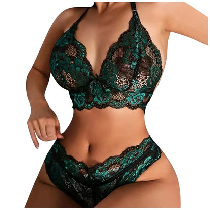 Erotic Lingerie Set Women Delicate Floral Embroidery Bra And Pantys Backless Push Up Bra Two Piece Set Hot Porno Teddy Costumes