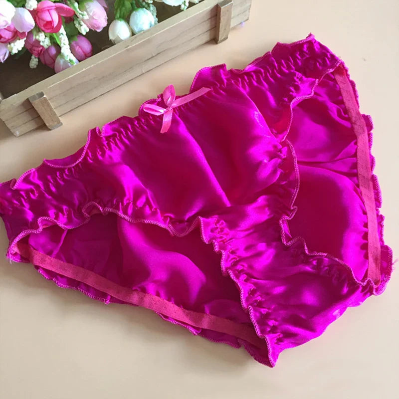 Women'S Panties 100% Mulberry Silk Sexy Underwear Female Soft Smooth Lingerie Low-Waist Solid Color Ladies Sensual Briefs