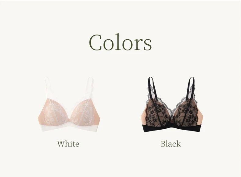 SUJIIN Sexy Push Up Lace Bras for Women Summer Wireless Plunge Deep V Small Chest Bra Lady French Breathable Lingeries MX326