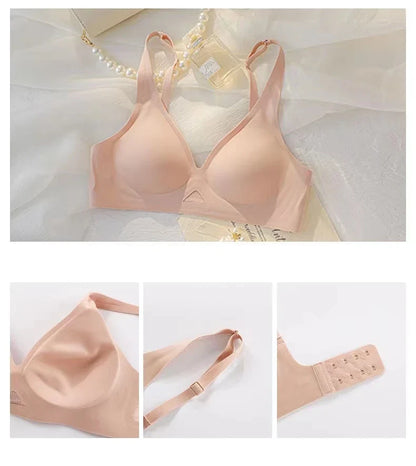 High-grade Seamless Women's Underwear Summer Thin Section Breathable And Comfortable Small Chest No Steel Ring Soft Support Bra
