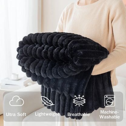 1pc flannel blanket - soft, comfortable, warm nap blanket, Christmas exquisite gift blanket, available in multiple colors