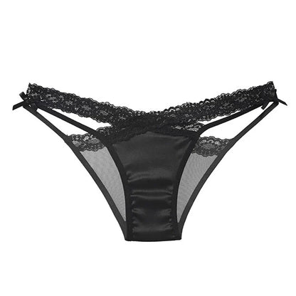 CINOON Women Sexy Lingerie G String Lace Panties Femal Low-waist Cross Bandage Transparent Temptation Underwear Comfort Intimate