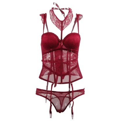 Sexy Fashion Lingerie Tight Fitting Lace Bodysuit Women's Underwear Sets Sexy Bra Set Transparent Thin Erotic Lingerie