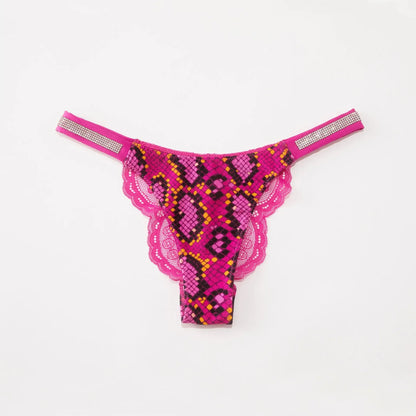 Fashion Sparkling Rhinestone Lace Thong Women's Low Waist Sexy Women's Underwear Women's Thong Clearance items,limited quantity,