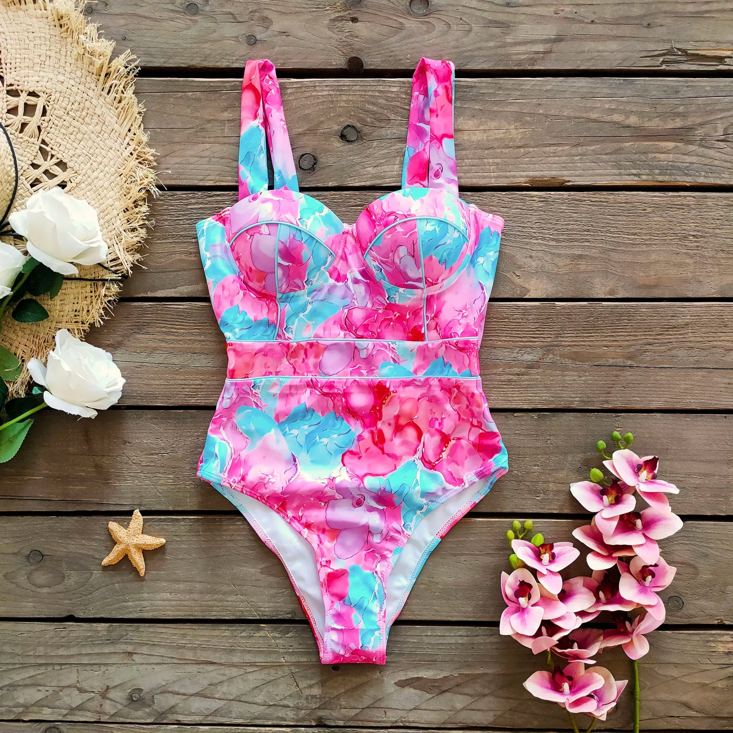 Ashgaily New One Piece Swimsuit Sexy Cartoon Printed Swimwear Women Bathing Suit Beach Backless Monokini Swimsuit Female