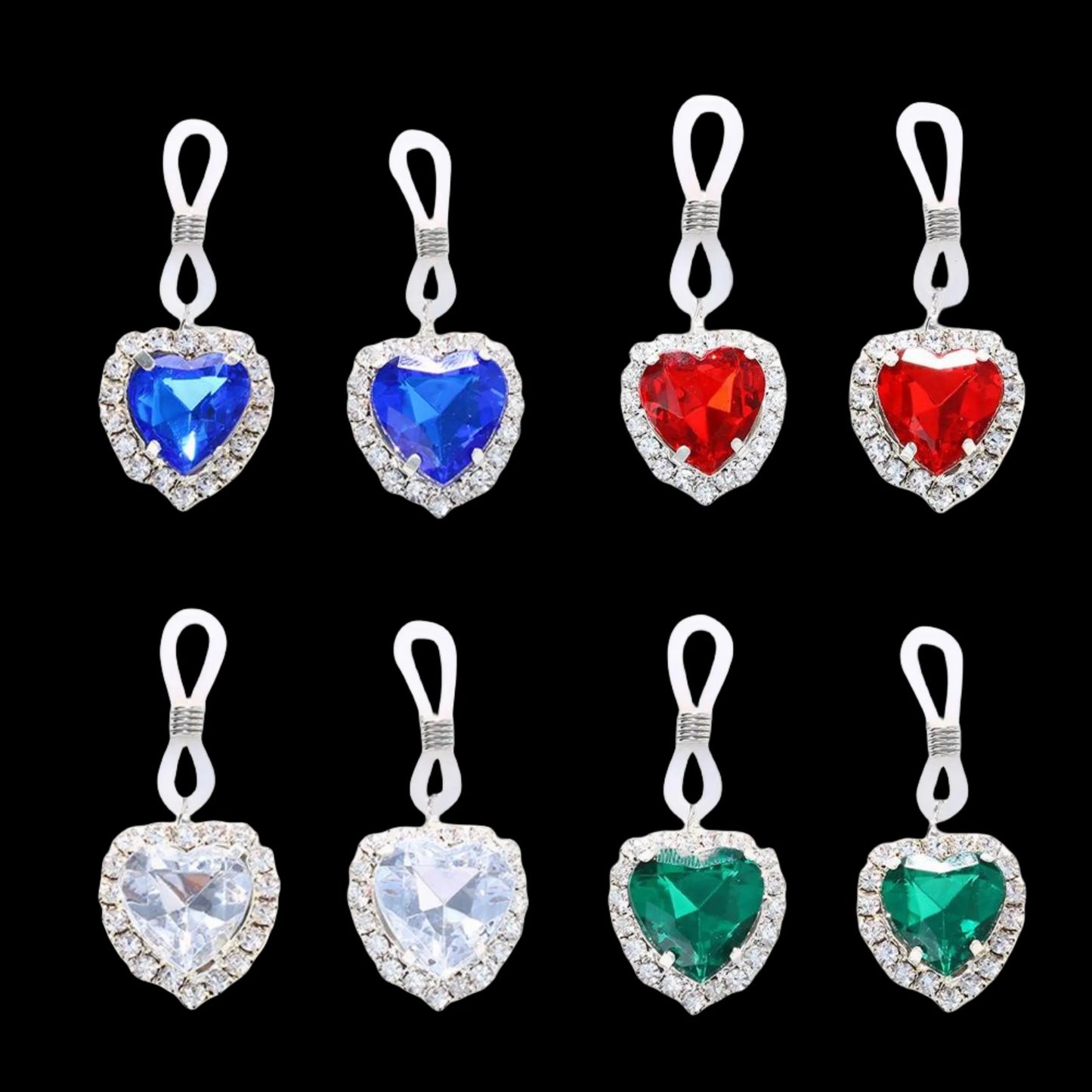 Europe And The United Sexy Bikini Body jewelry New Rhinestone Chest Chain Fashion  Love Breast Clip Color Pendant Love