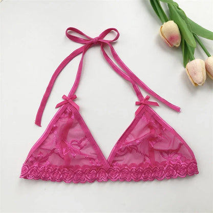Custom Name Crystal Letter Bra and Panties Sets Sexy Lace Halter Bra Thong Personalized Customized Name Underwear G-String Gift