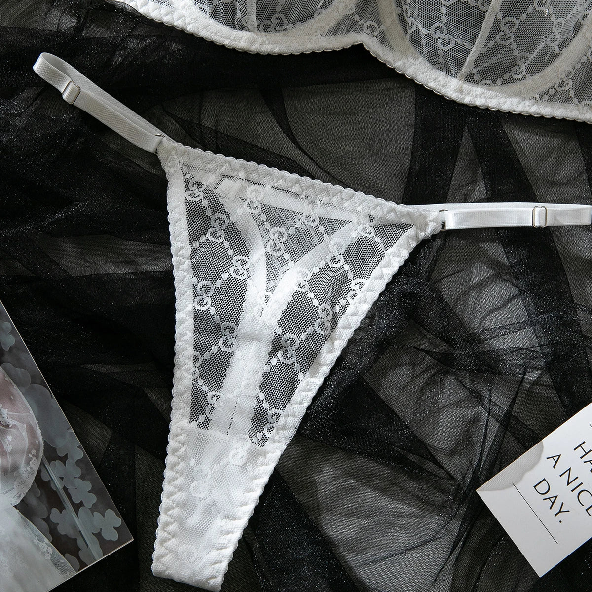 Krasapt New Arrival Ultra-thin Mesh See-through Plaid Bra And G-string Sexy Lingerie Sets Fancy Intimate Erotic set Onlyfans Kit